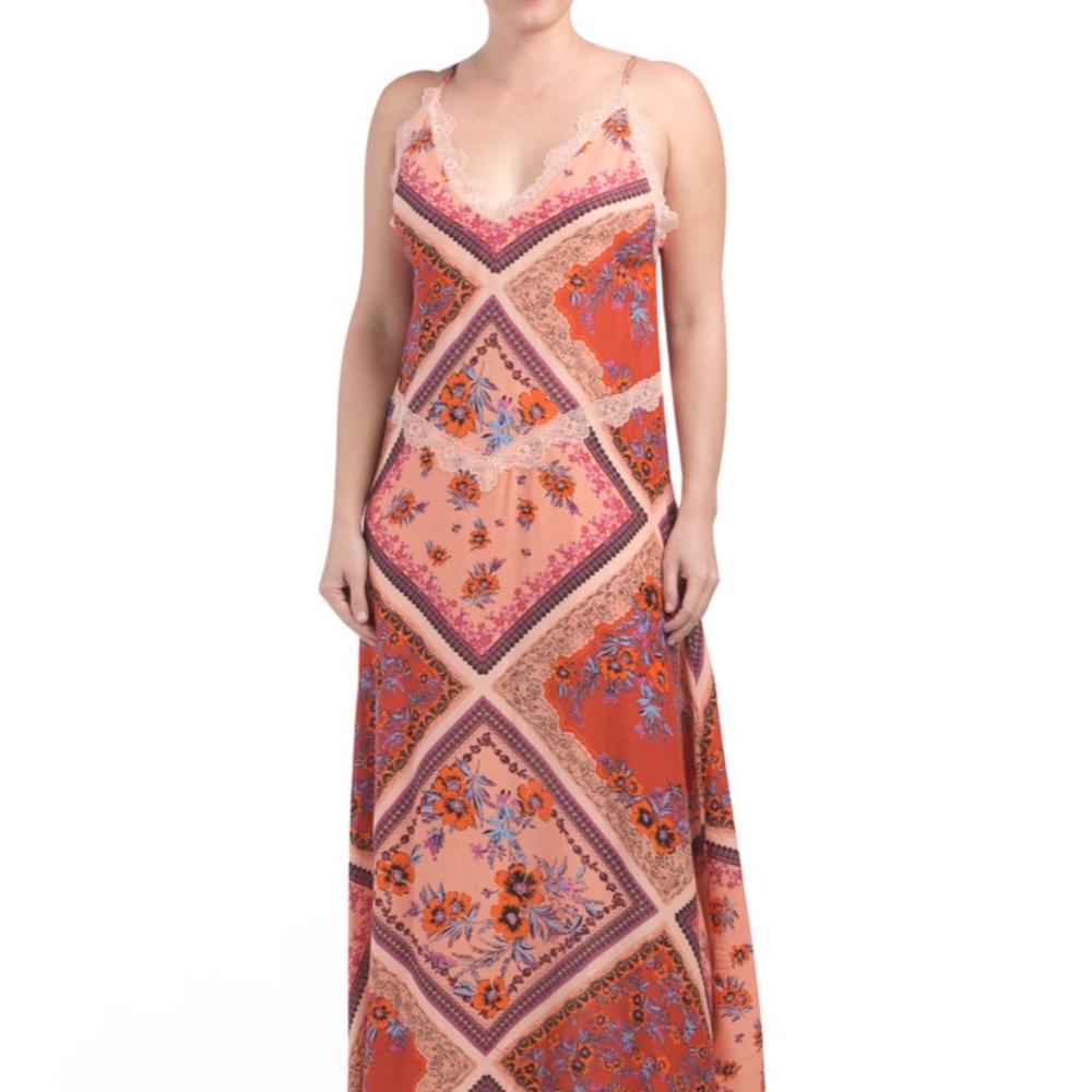 Free People Stevie Printed Maxi Dress Size S